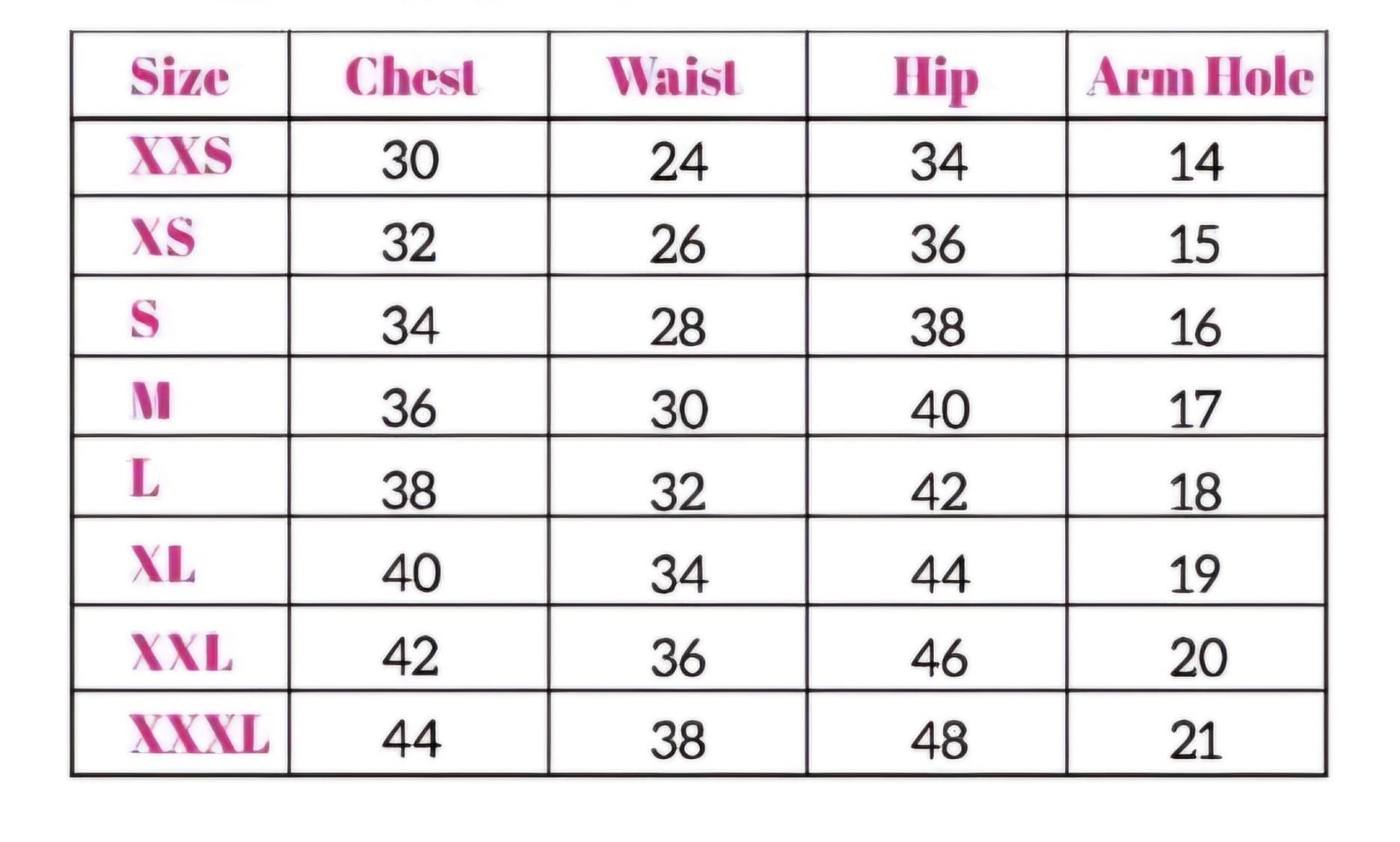 sizeChart