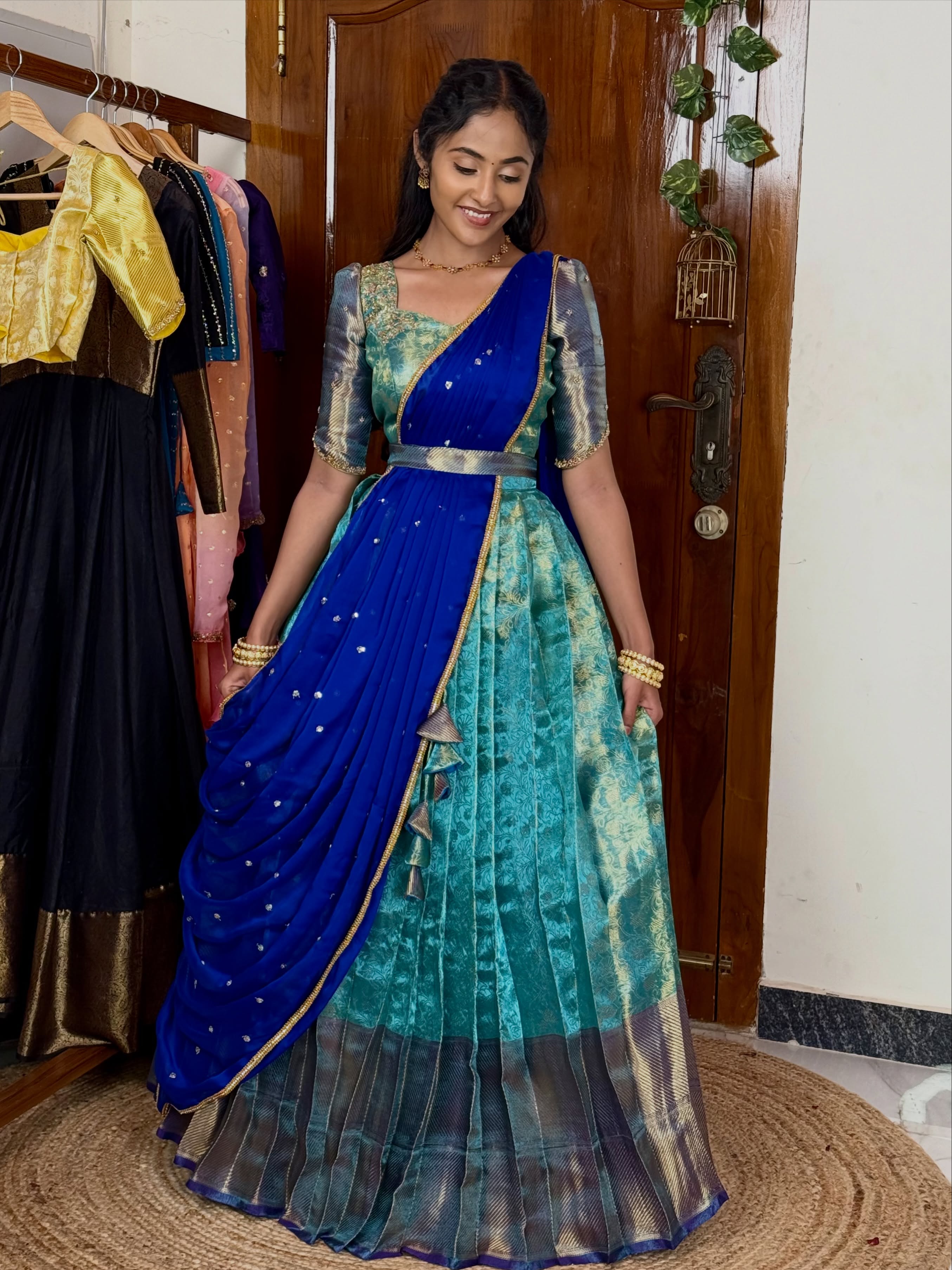 Blue Divine hand worked lehenga set✨