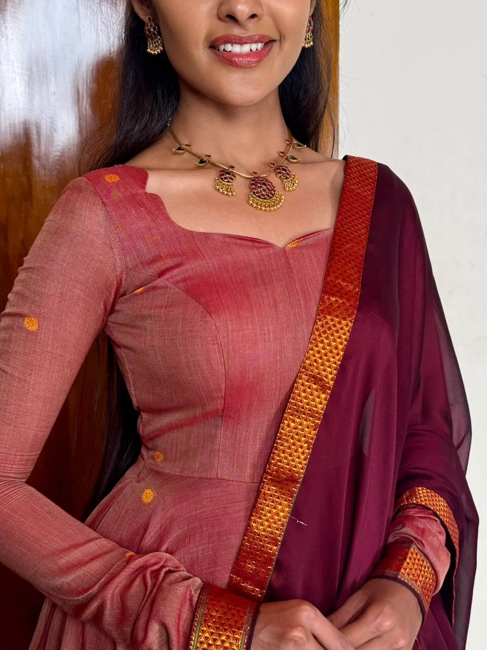 Pink wine Thogai anarkali
