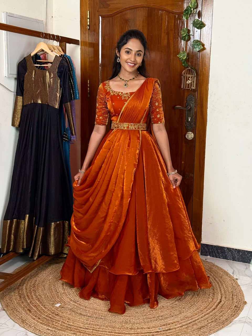 Rust Orange bliss Lehenga