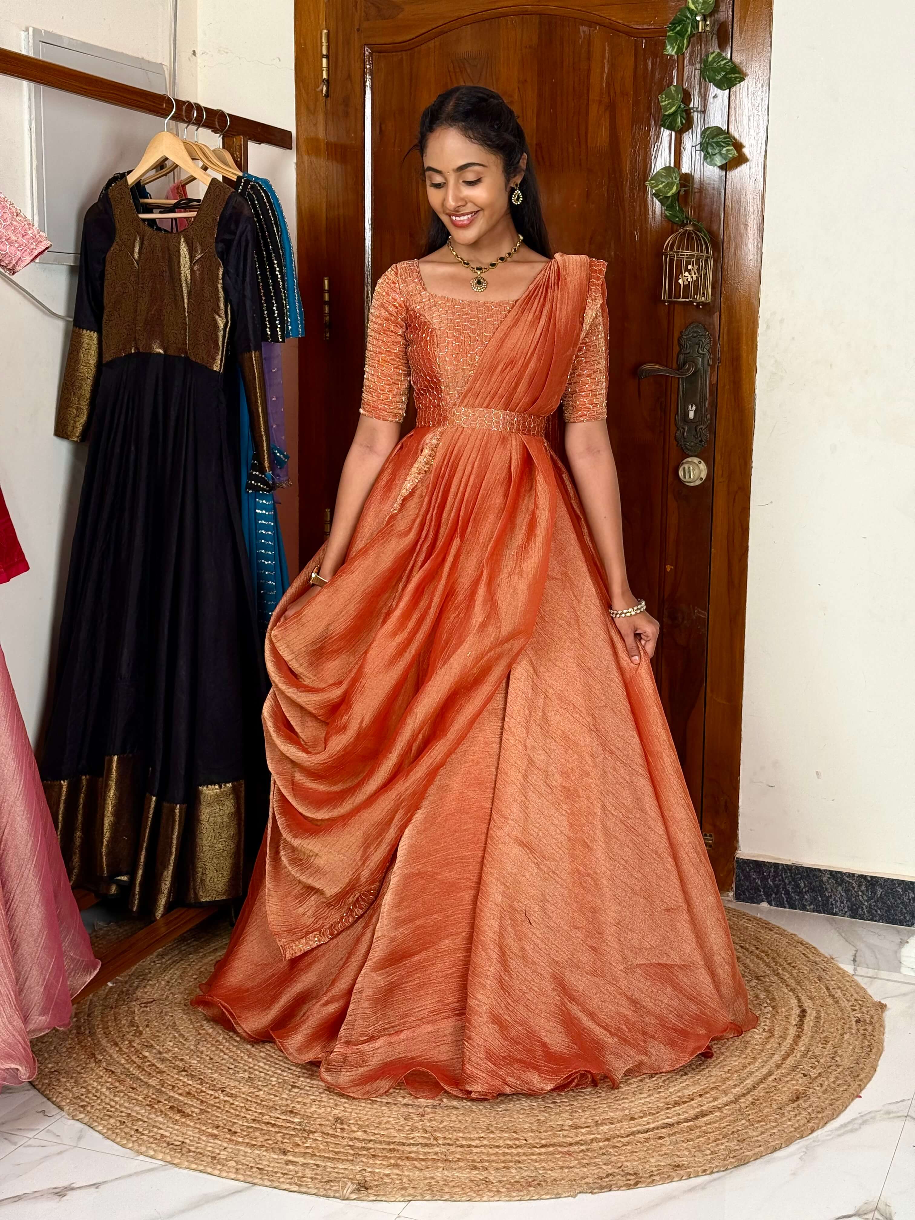 Rust peach Daisy Maxi