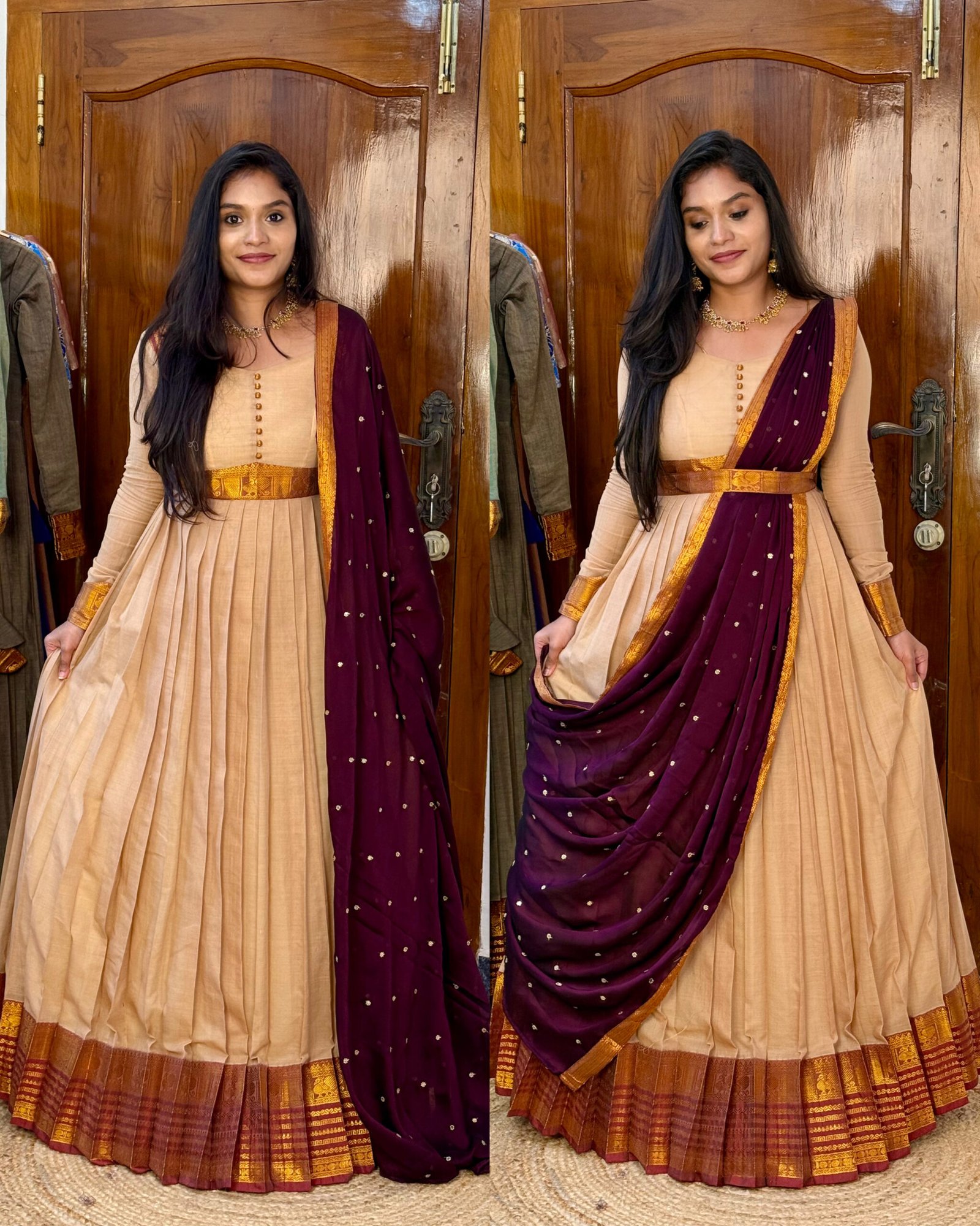 Ezhil Off white Maxi dress