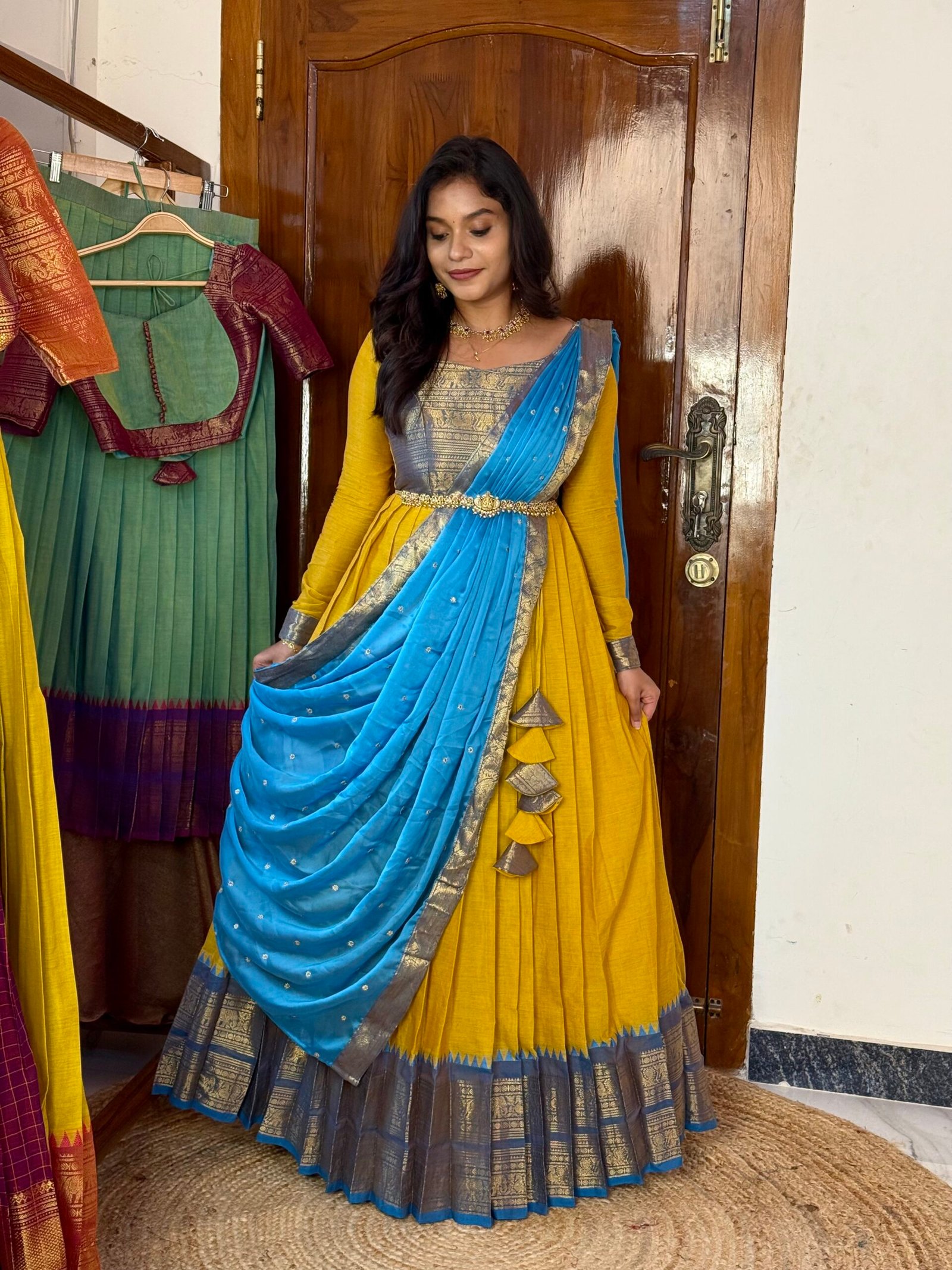 Mayil Yellow and blue Maxi