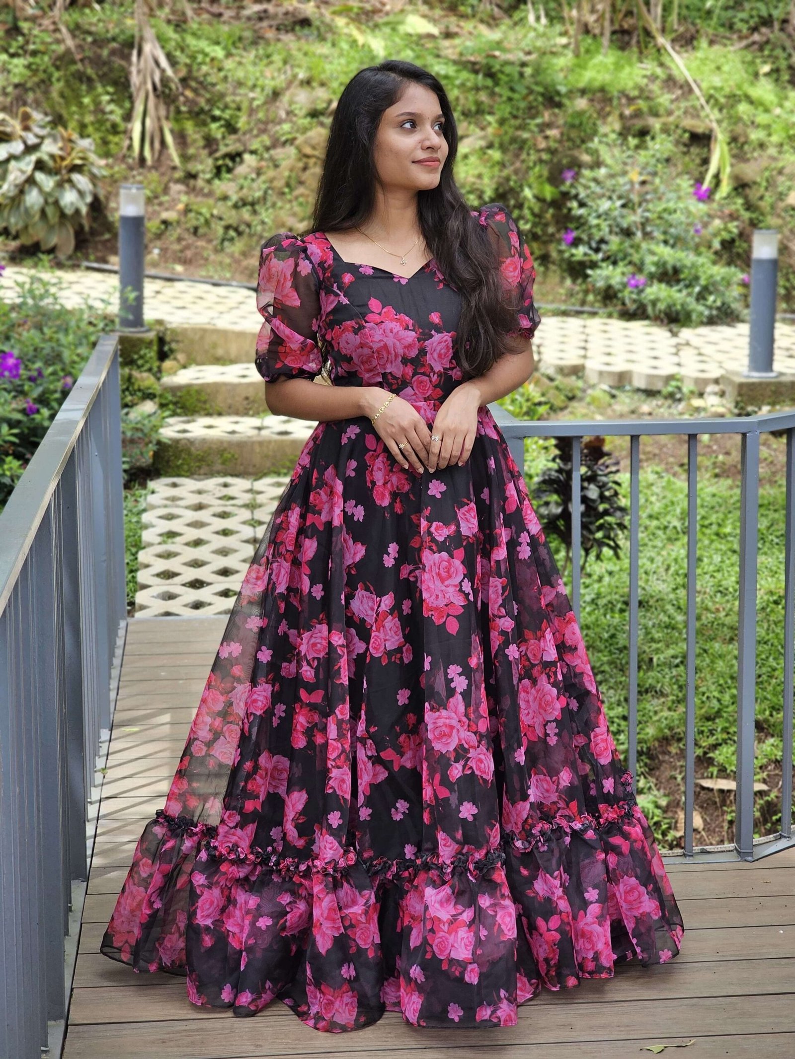 RUFFLED FLORAL ORGANZA (Maxi)
