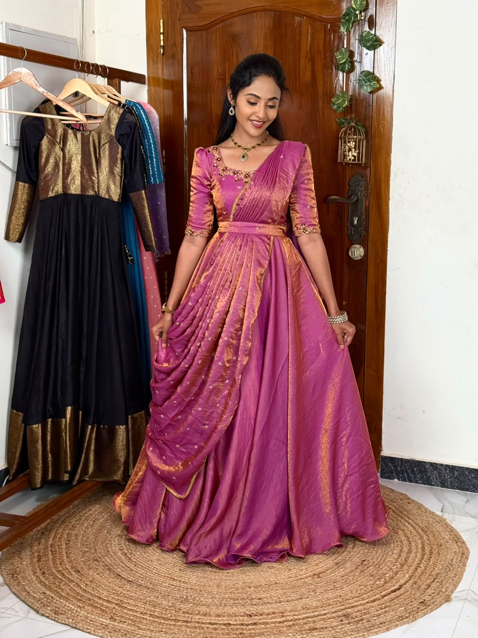 Lavender Aura hand worked maxi