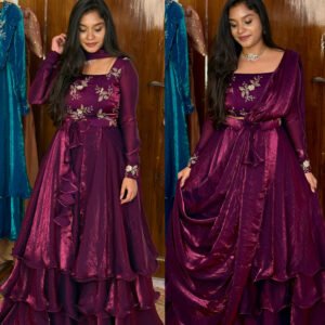 3 in 1 Lehenga - Magenta purple