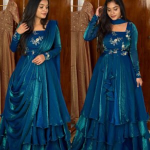 3 in 1 Lehenga - Peacock blue