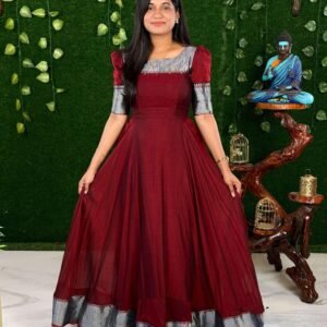 SILVER ZARI - MAROON (Maxi)