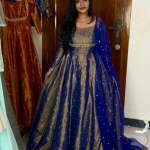 Tissue Cotton Maxi Dress Blue