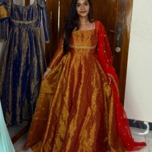 Tissue Cotton Maxi Dress Red