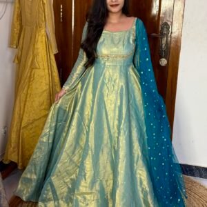 Tissue Cotton Maxi Dress Sea Blue