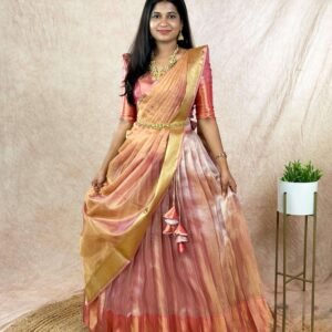 PINK TISSUE LEHENGA (Lehenga)