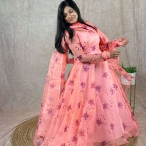 FLORAL ORGANZA - PEACH (Maxi)