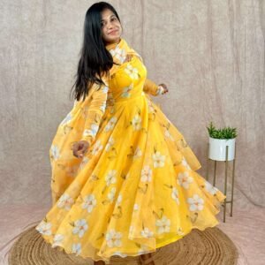 FLORAL ORGANZA -YELLOW (Maxi)