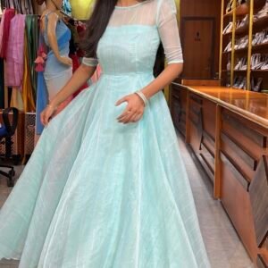 LINEN ORGANZA - Ocean blue (Maxi)