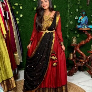 ZARI SIRPAM - MAROON (Lehenga)