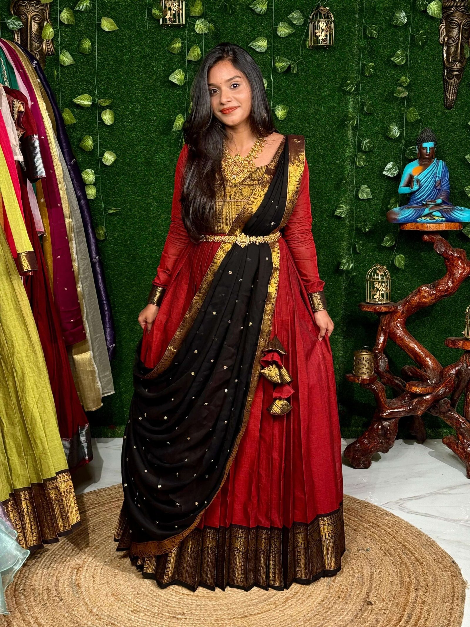 ZARI SIRPAM - MAROON (Lehenga)