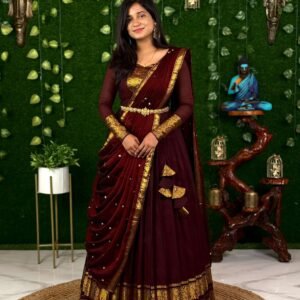 MAYIL - BROWN Half saree