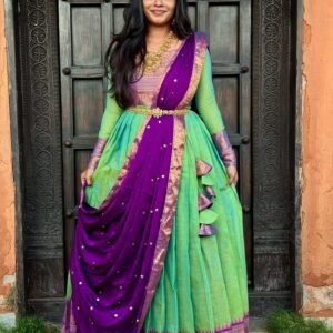 MAYIL - GREEN & PURPLE (Half saree)