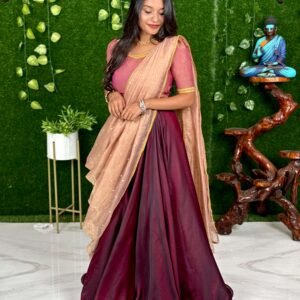 KADHALI - PINK & WINE (Lehenga)