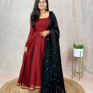 THOORIGAI - MAROON & BLACK (Maxi)