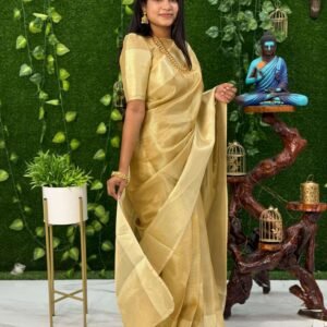 WHITE GOLD TISSUE (Saree)
