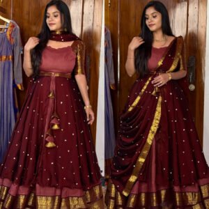 Chocolate pongal 3 in 1 Lehenga set