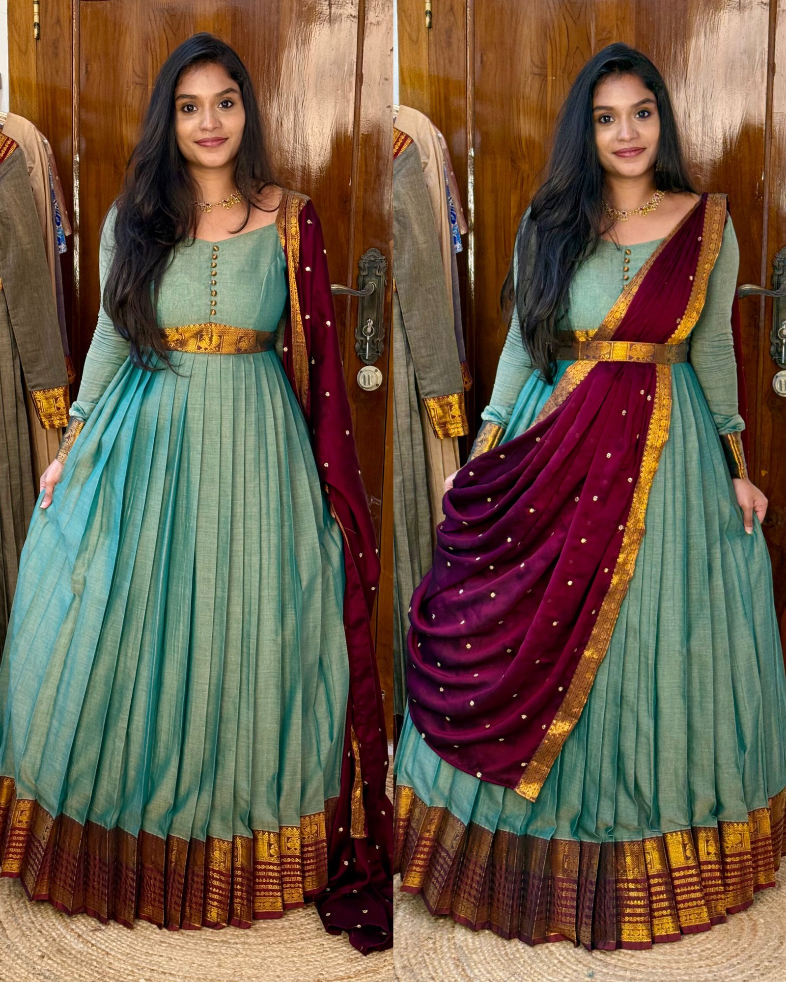 Ezhil Ocean blue Maxi dress