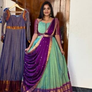 Mayil Sea green and Purple LEHENGA
