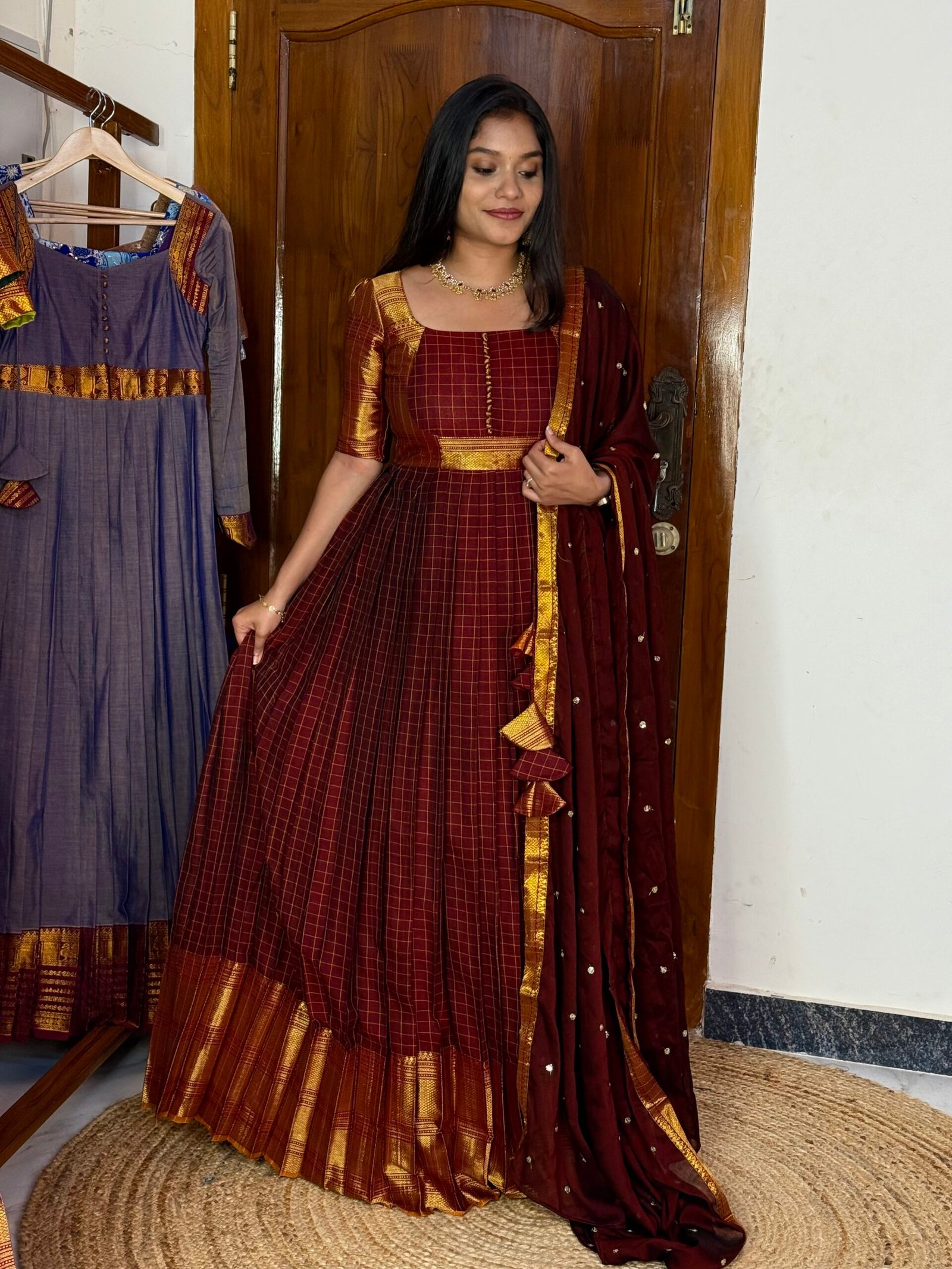 Zarigai Maroon Maxi dress