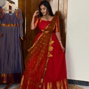 Zarigai Red and Mustard Maxi dress