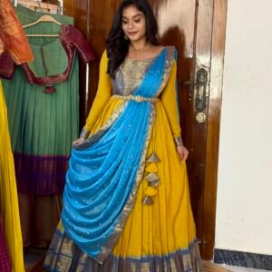 Mayil Yellow and blue Maxi