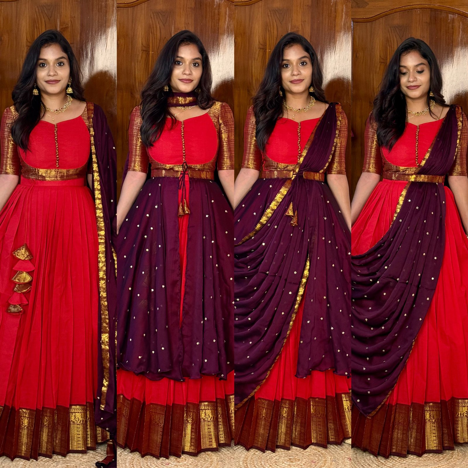 4 in 1 ZARI SIRPAM Lehenga set