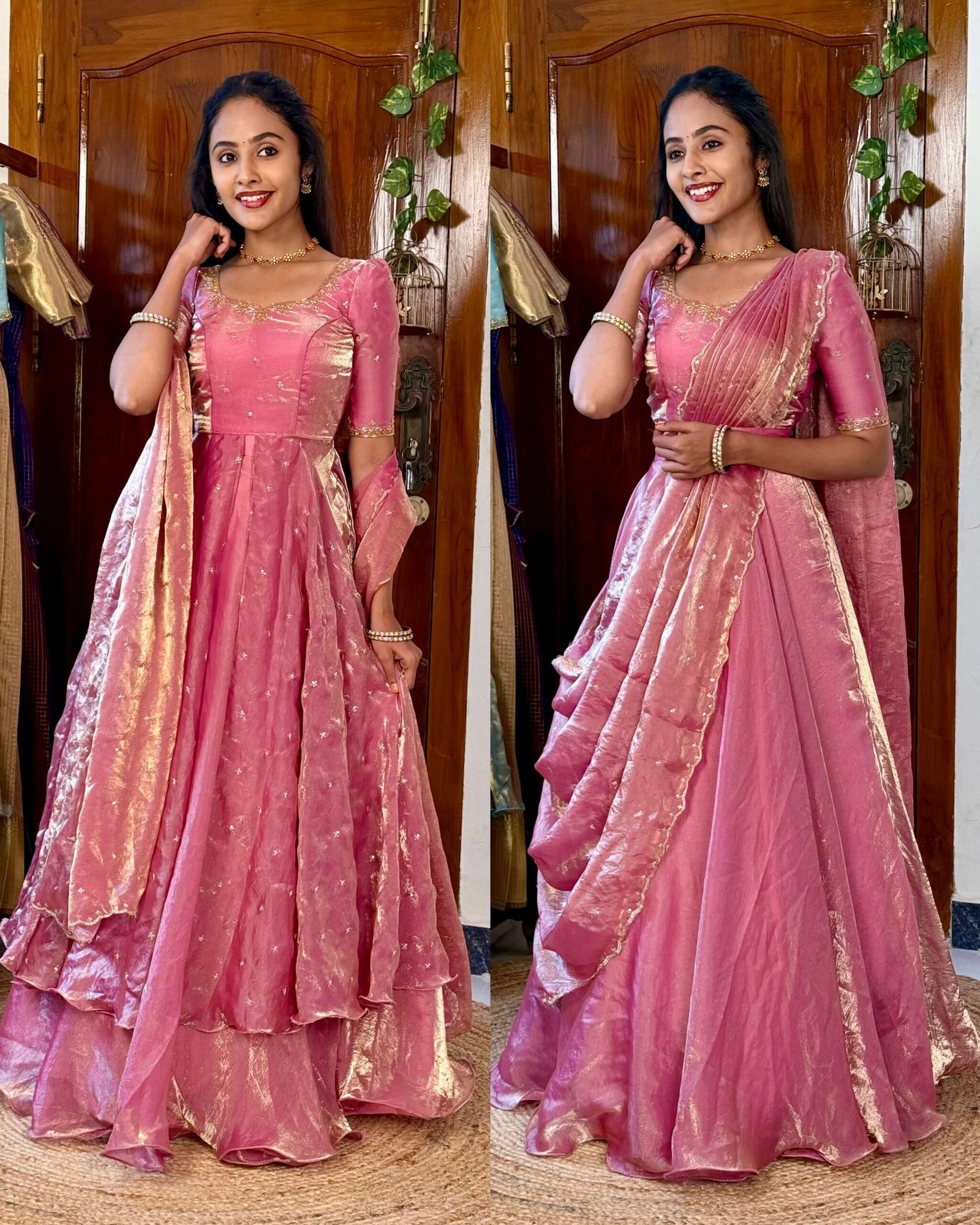 3 in 1 Pink AIRA Lehenga SC018