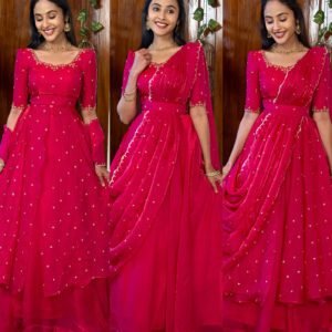 3 in 1 Rani pink AIRA Lehenga SC016