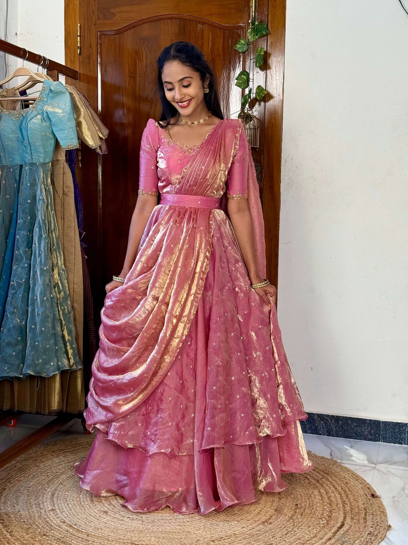 3 in 1 Pink AIRA Lehenga SC018 - Image 3