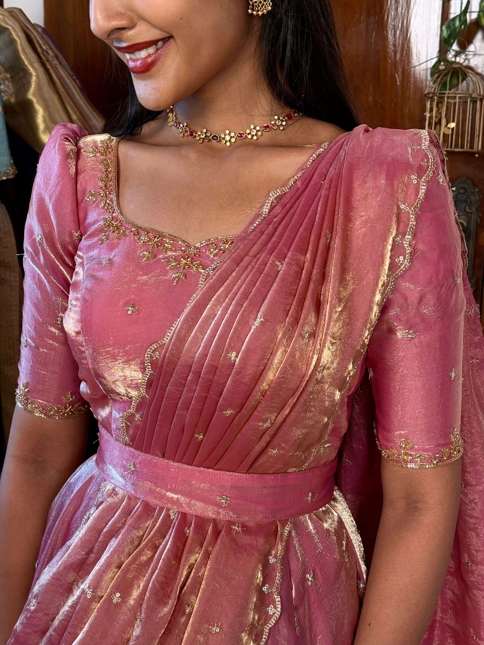 3 in 1 Pink AIRA Lehenga SC018 - Image 2