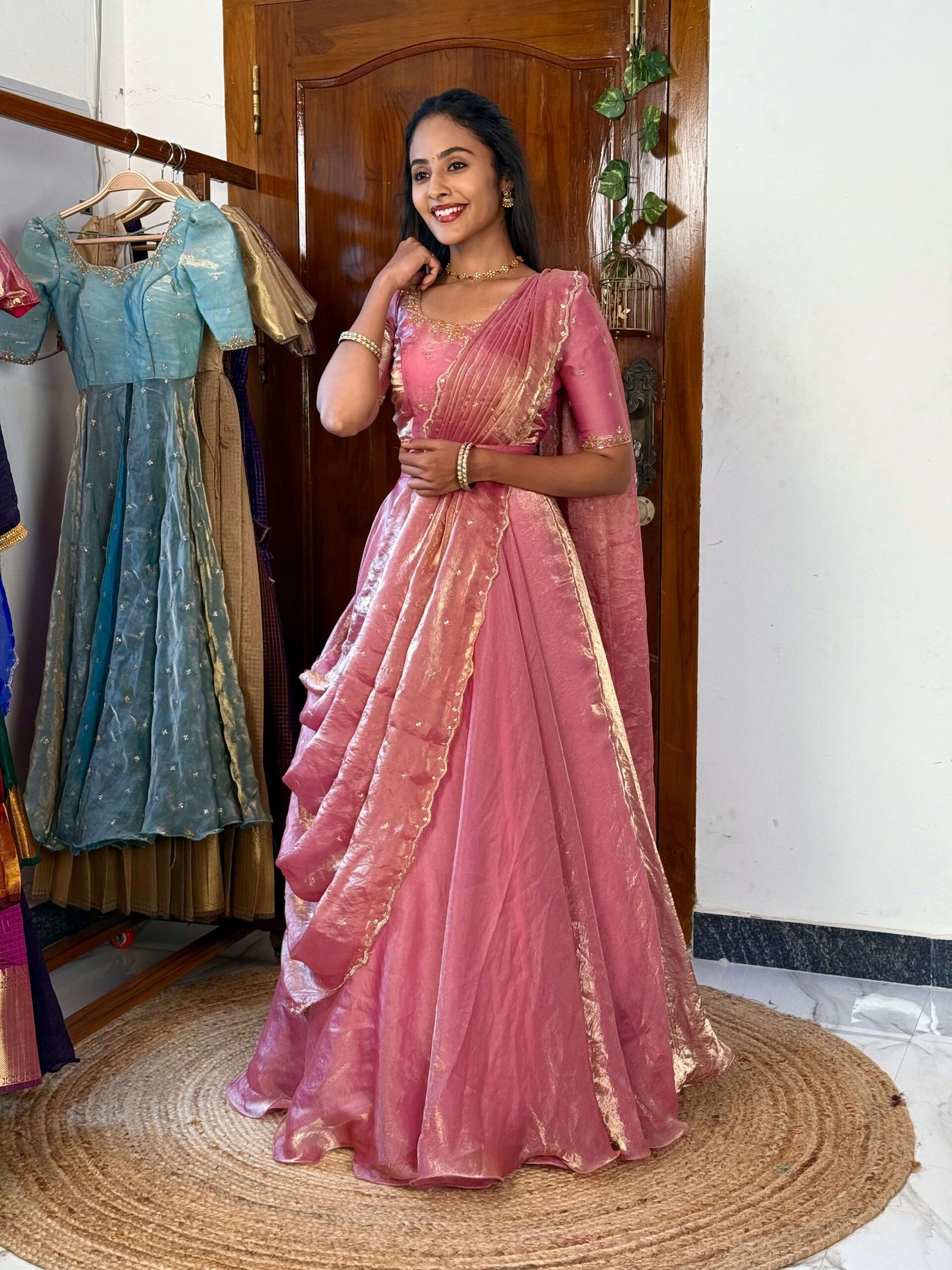3 in 1 Pink AIRA Lehenga SC018 - Image 5