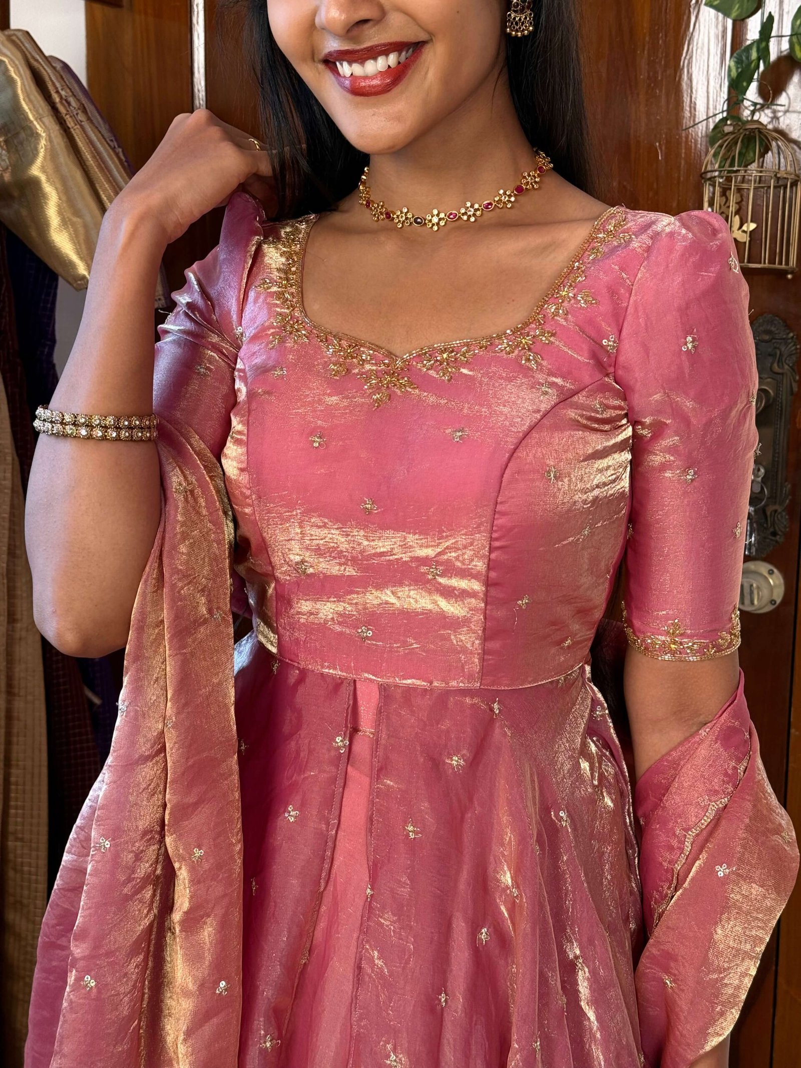 3 in 1 Pink AIRA Lehenga SC018 - Image 4