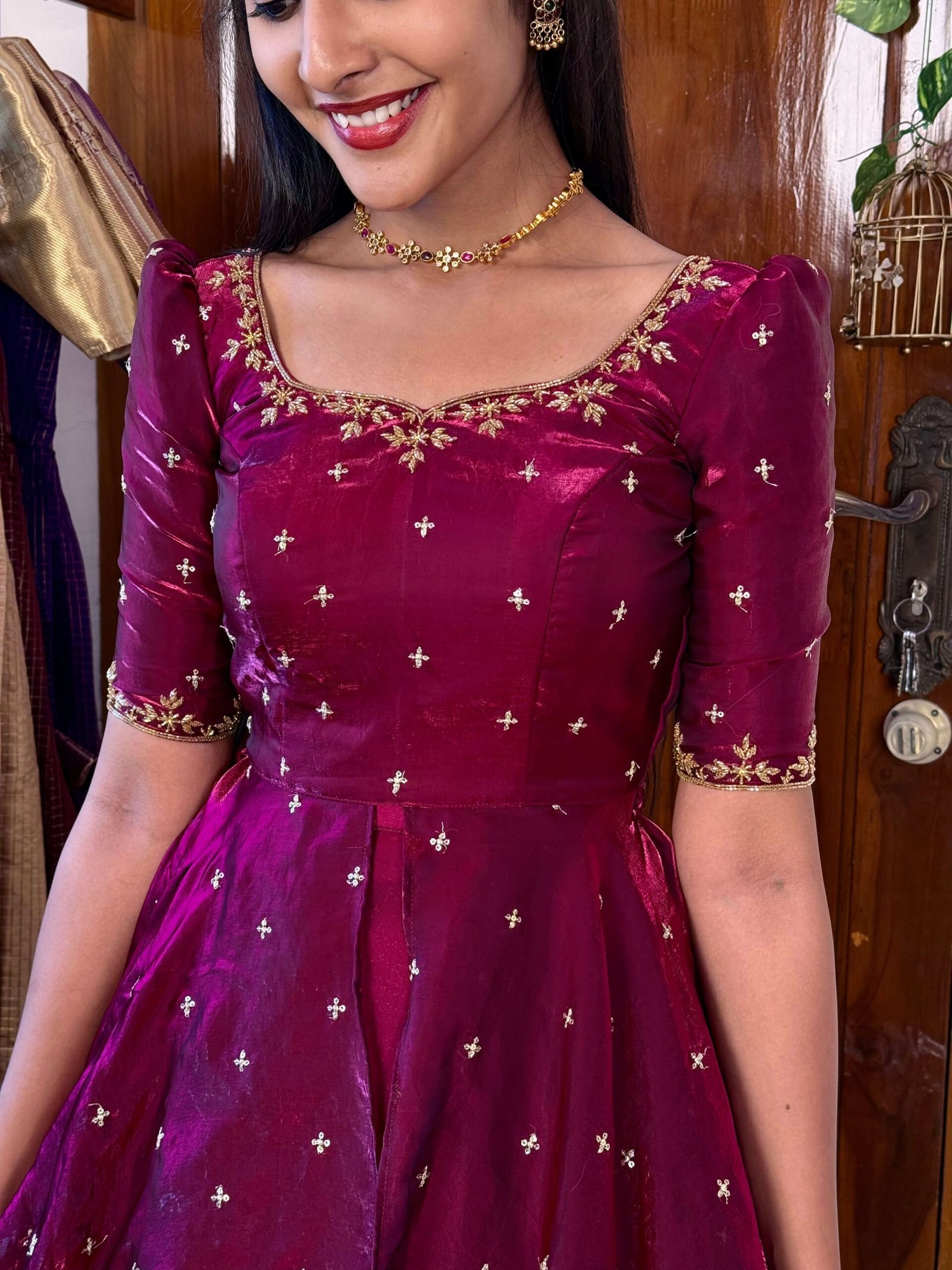 3 in 1 Magenta wine AIRA Lehenga SC017 - Image 5