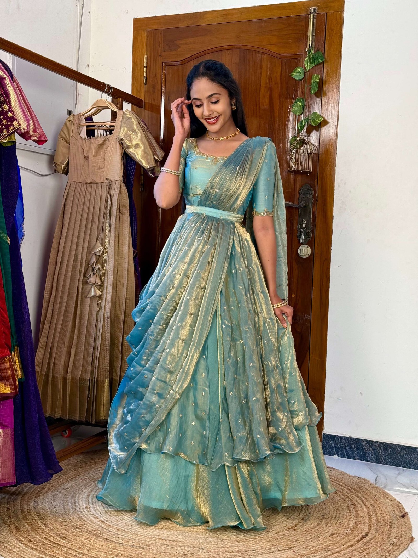 3 in 1 Ice blue AIRA Lehenga SC020 - Image 3