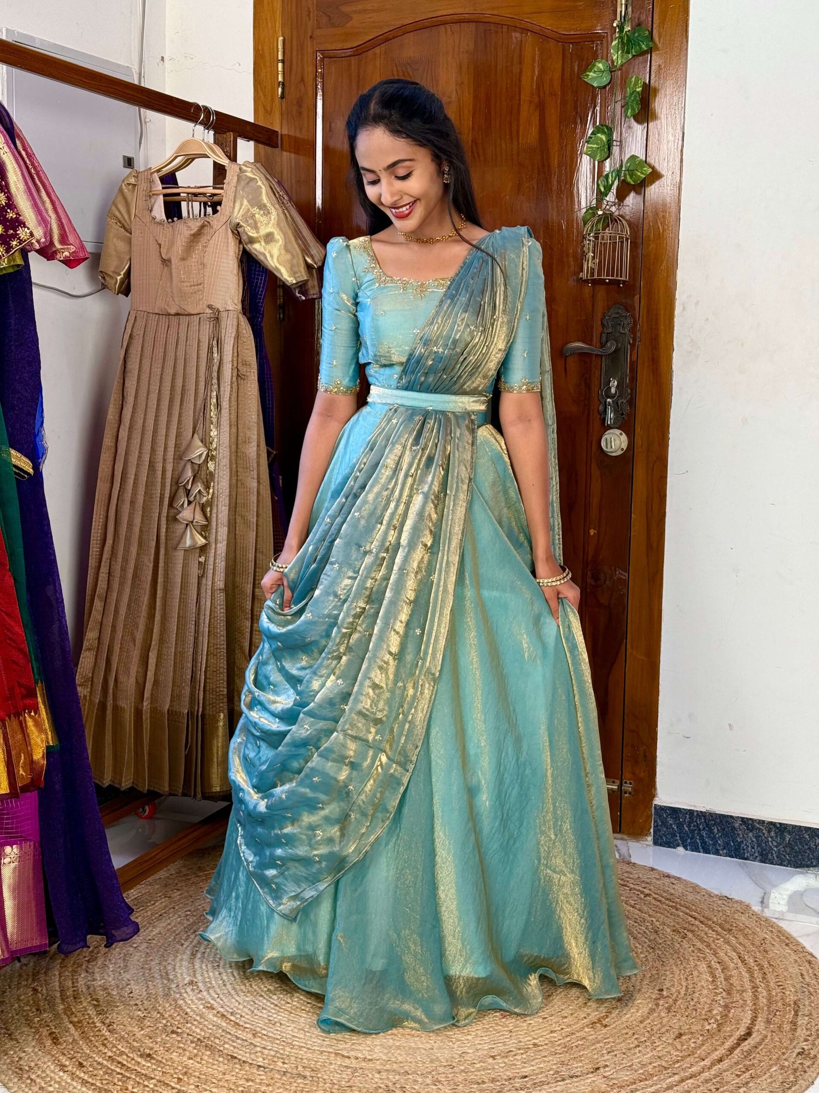 3 in 1 Ice blue AIRA Lehenga SC020 - Image 4