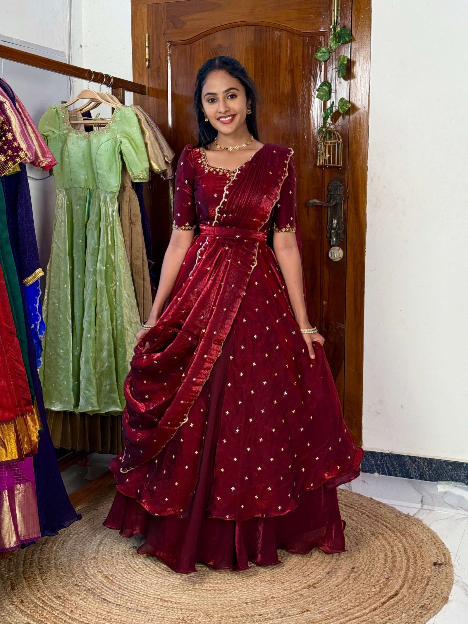 3 in 1 Maroon AIRA Lehenga SC022 - Image 5