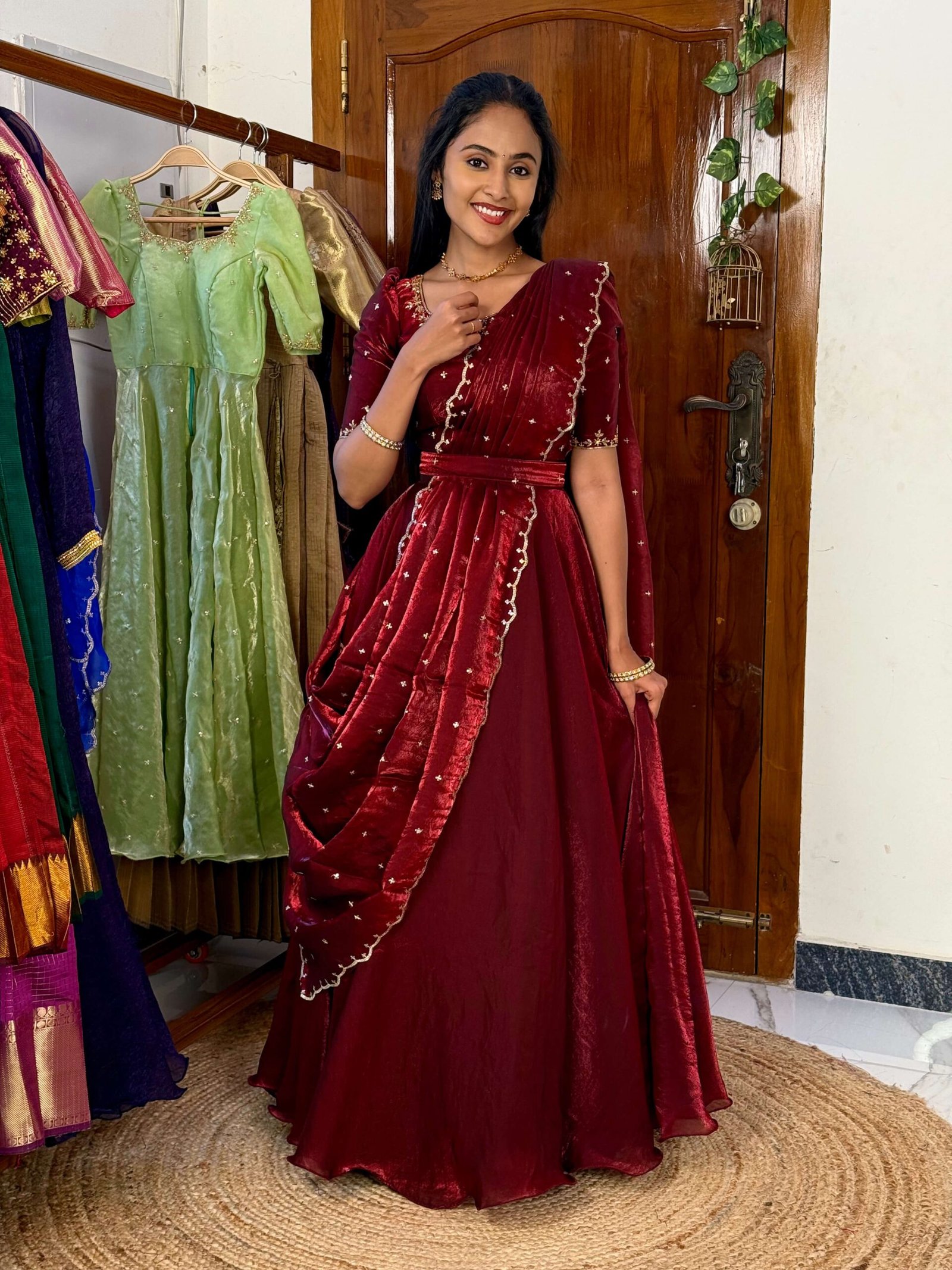 3 in 1 Maroon AIRA Lehenga SC022 - Image 6