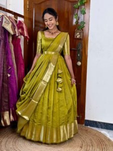 Zari Kattam Olive Green - SC003