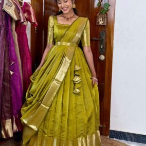Zari Kattam Olive Green - SC003
