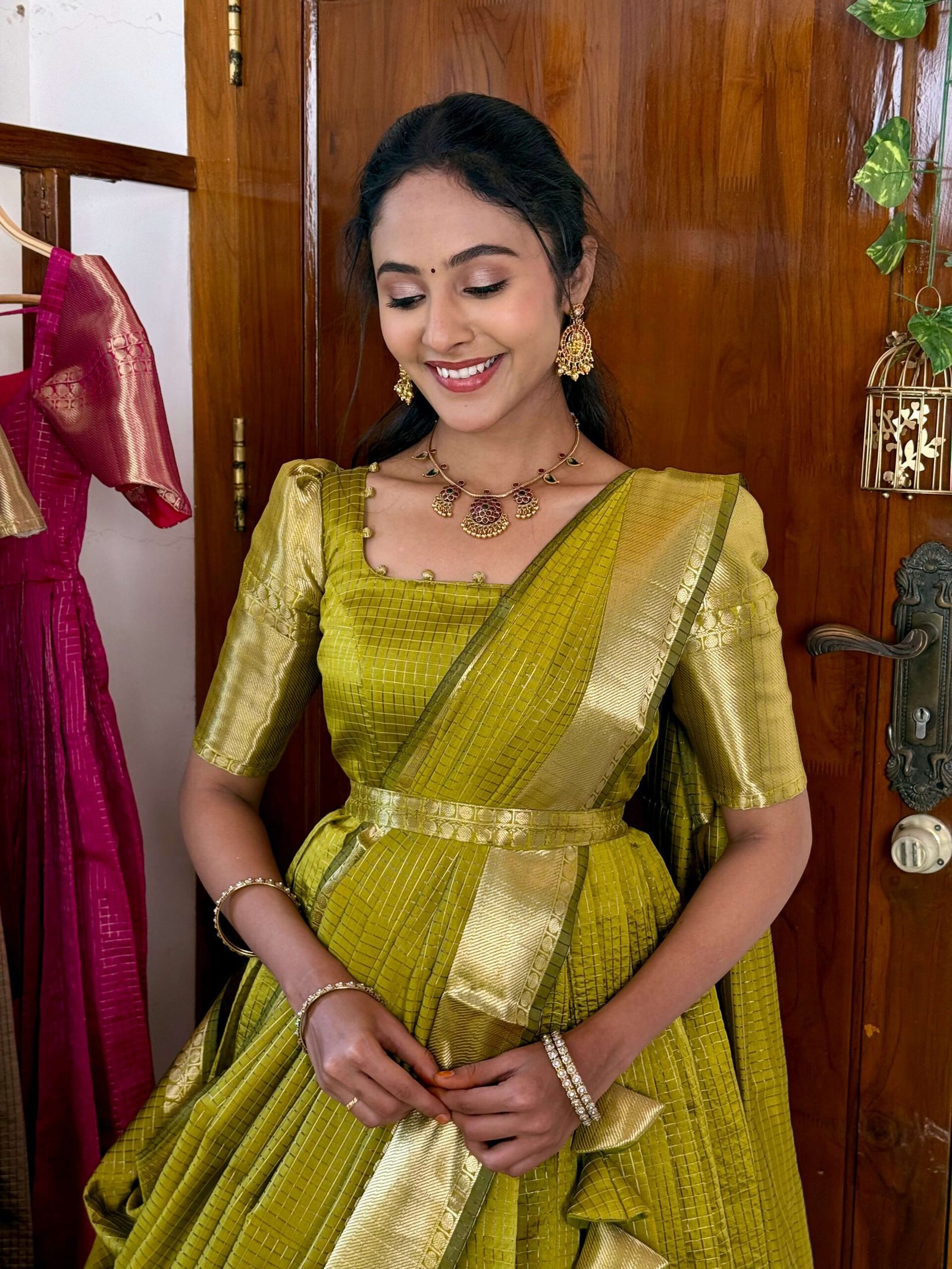 Zari Kattam Olive Green - SC003 - Image 2