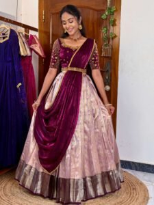 Purplelave Premium Kanchipuram Silk Lehenga - SC013