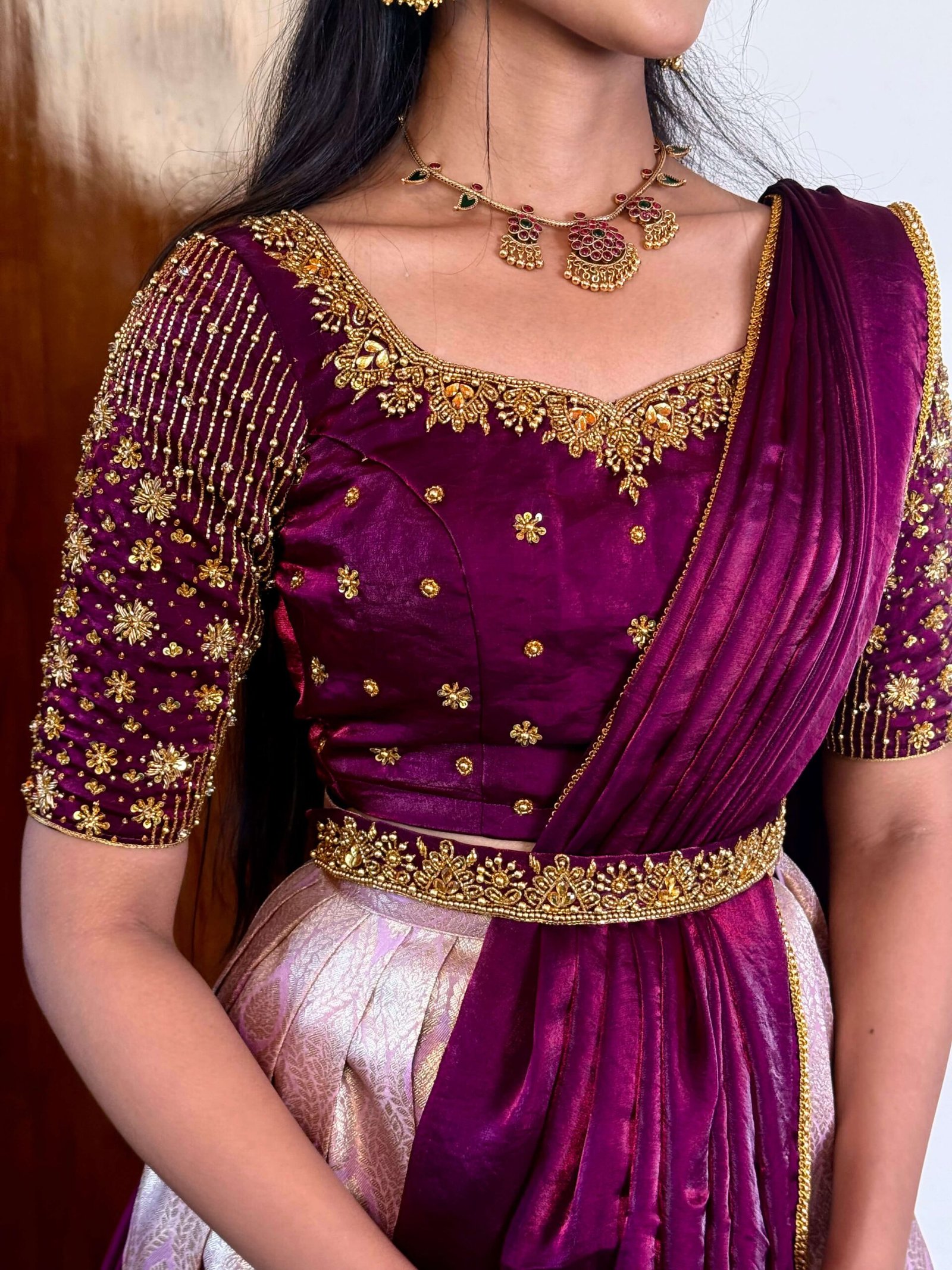 Purplelave Premium Kanchipuram Silk Lehenga - SC013 - Image 4