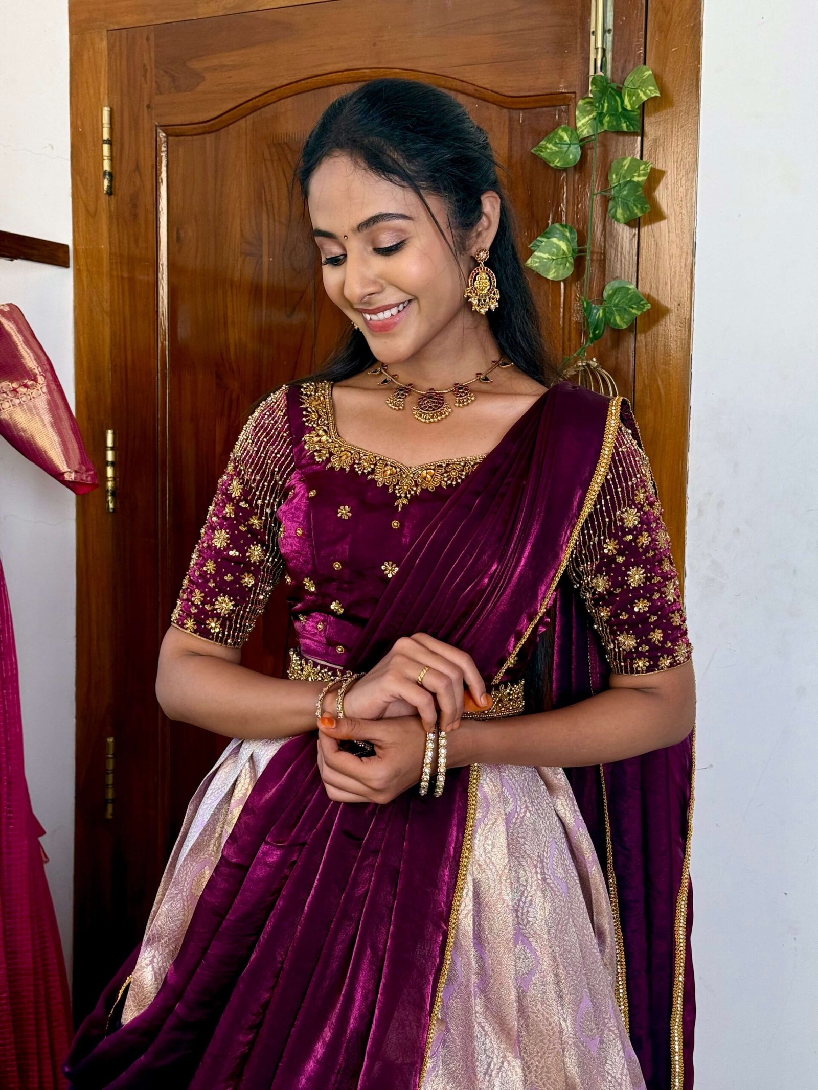 Purplelave Premium Kanchipuram Silk Lehenga - SC013 - Image 5
